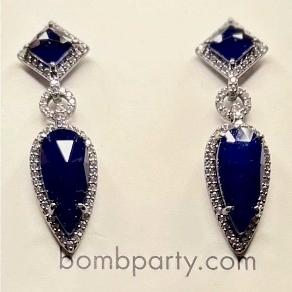 BP Jewelry Reign Collection Earrings Sapphire and Hematite